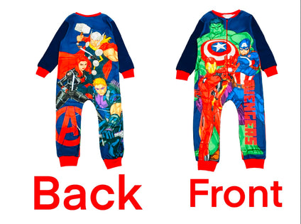 MARVEL Avengers Boys Fleece Onesie All in One Pyjamas Kids Avengers Sleepsuit Onezee 9-10 Years