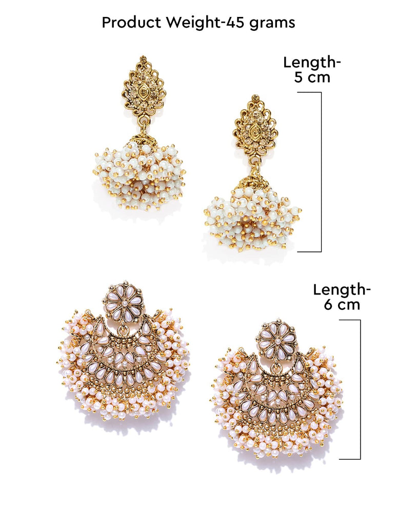 ZAVERI PEARLS Golden Non Precious Metal Dangler Earrings for Women (ZPFK9040)