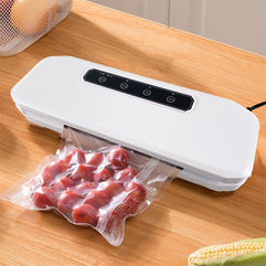 Vacuum Sealer Machine，Automatic Air Sealing System for Food Storage, Moist Mode，Led Indicator Lights，Easy to Clean，Dry & Modes Machine - Automatic Storage Dry and Food，Air 10 Seal Bags (white-1)