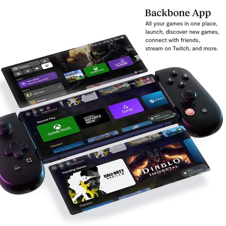 BACKBONE One Mobile Gaming Controller for Android - Turn Your Phone into a Gaming Console - Play Xbox, Steam, Fortnite, Call of Duty, Grand Theft Auto, Roblox, Minecraft, Madden, Rocket League & More