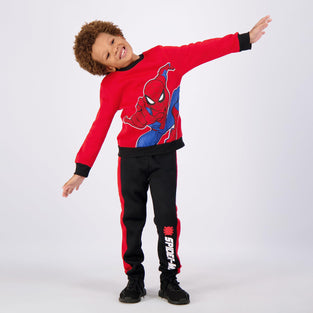 Marvel Spiderman Boys Sweatshirt and Jogger Set for Toddler and Little Kids – Red/Black (Size-4)