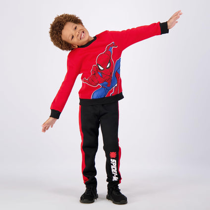 Marvel Spiderman Boys Sweatshirt and Jogger Set for Toddler and Little Kids – Red/Black (Size-4)