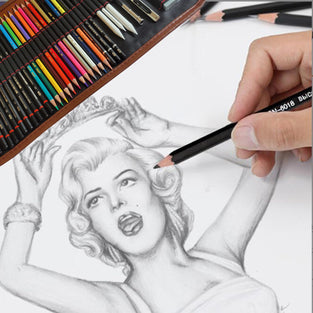 HOTCOLOR Drawing Pencils Set, 36pcs Art Supplies Set Sketching Pencil Set with Graphite Pencils,Dual Ended Color Pencils,Charcoal Pencils Set for Artists Adults Kids Beginners