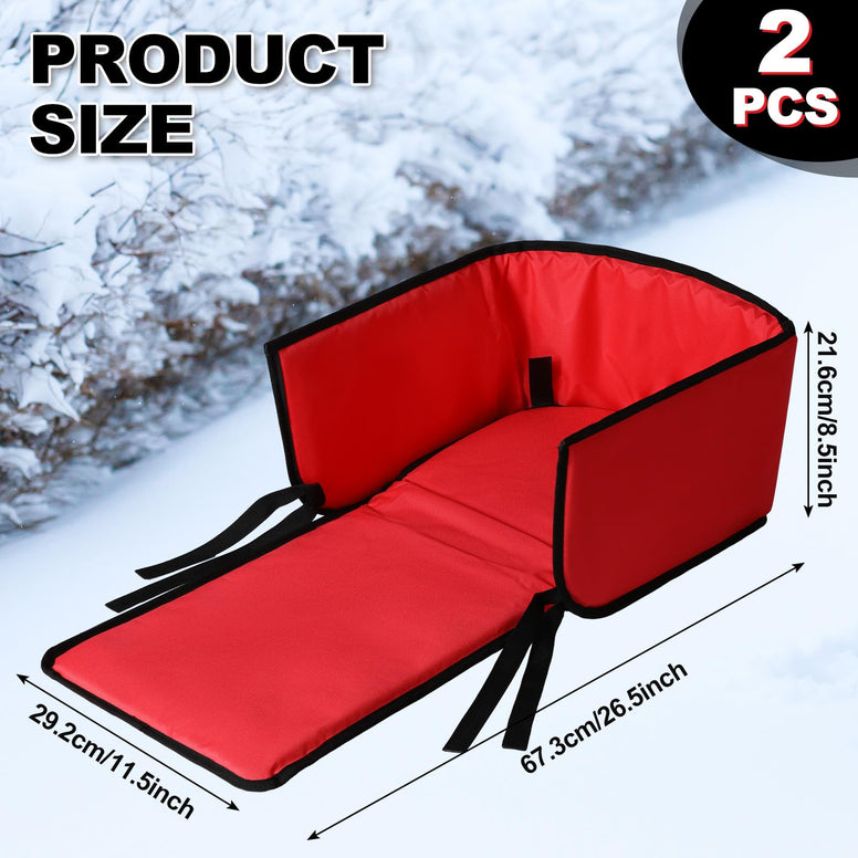 Drydiet 2 Pcs Sled Cushion for Children Kids Pull Sleigh Pad Baby Wood Snow Sleds Seat Cushion Toddler Toboggan Cushion for Winter Outdoor Sledding Activities, 43 x 8.5 x 0.5 Inch