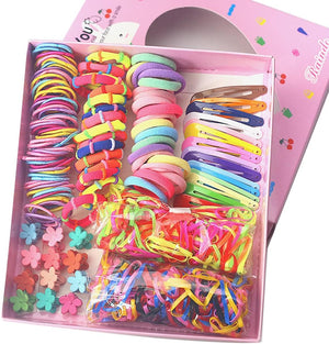 Girls Hair Accessories Set,780 Pcs Kids Hair Accessories Gift Set,Bow Hair Clip Flower Hair Clip Elastic Rubber Hair Ties Hair Clips for Girls and Little Girls Baby Kids