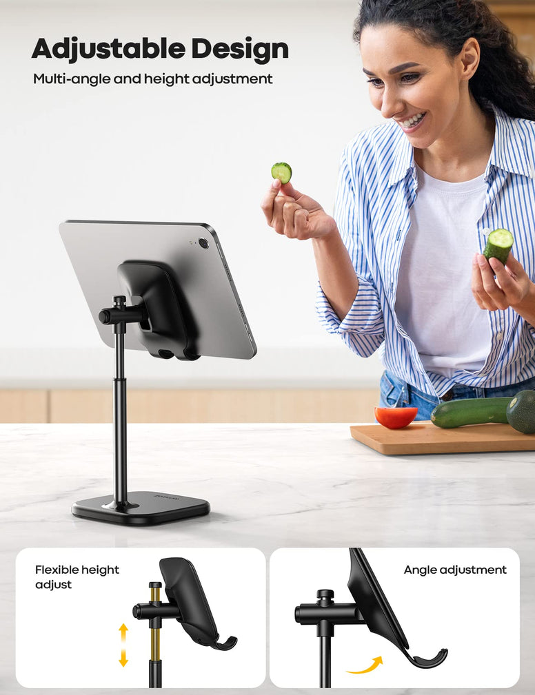 Cell Phone Stand, Lamicall Phone Holder - Height Angle Adjustable Mobile Phone Stand for Desk, Office, Compatible with iPhone 13, 13 Pro, Pro Max, Mini 12 11 X Xr 8 7 6 Plus, 4-10'' Cellphone & Tablet