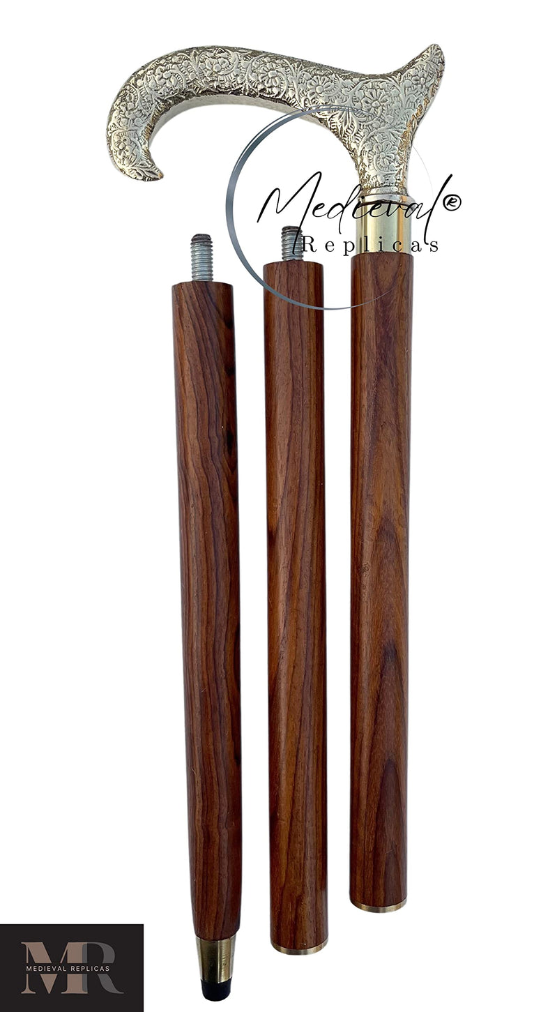 Derby Canes and Walking Sticks with Brass Handle - Affordable Gift Wooden Decorative Walking Cane Fashion Statement for Men/Women/Seniors/Grandparents