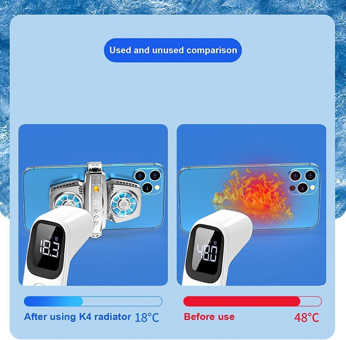 Lengenda Semi-Conductor Phone Cooler Cellphone Radiator with Dual Cooling Chip with Temperature Display & Adjustment
