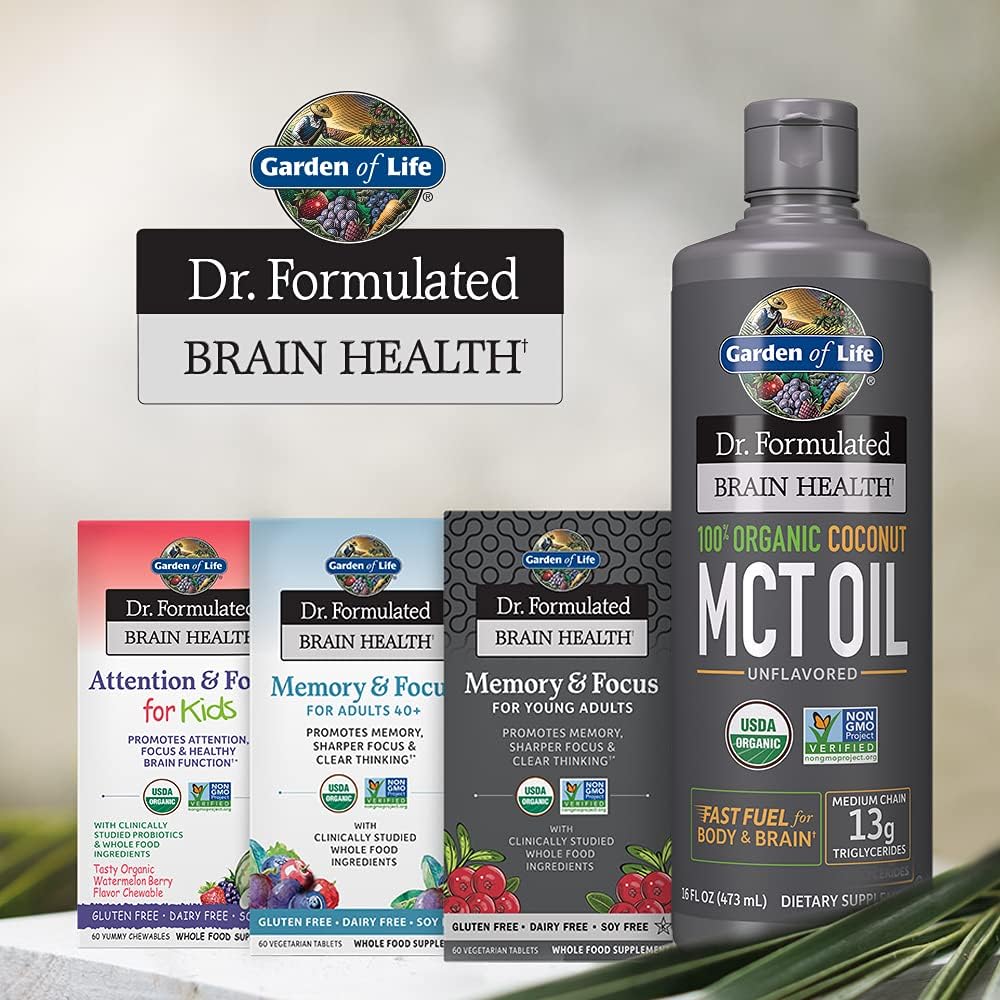 GARDEN OF LIFE DR. FORMULATED BRAIN HEALTH ORG COCONUT MCT OIL 16OZ:2222