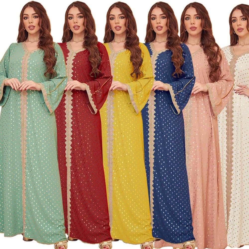 Arab Morocco Muslim Maxi Dress Abaya Women Ramadan Abayas Dubai Turkey Islam Kaftan Long for Women Tradition Causal Wear