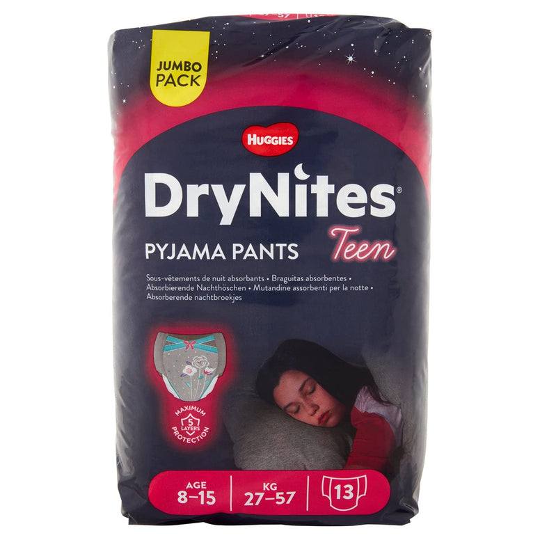 Drynites Pyjama Age 8-15y Girl 27-57kg 13pcs
