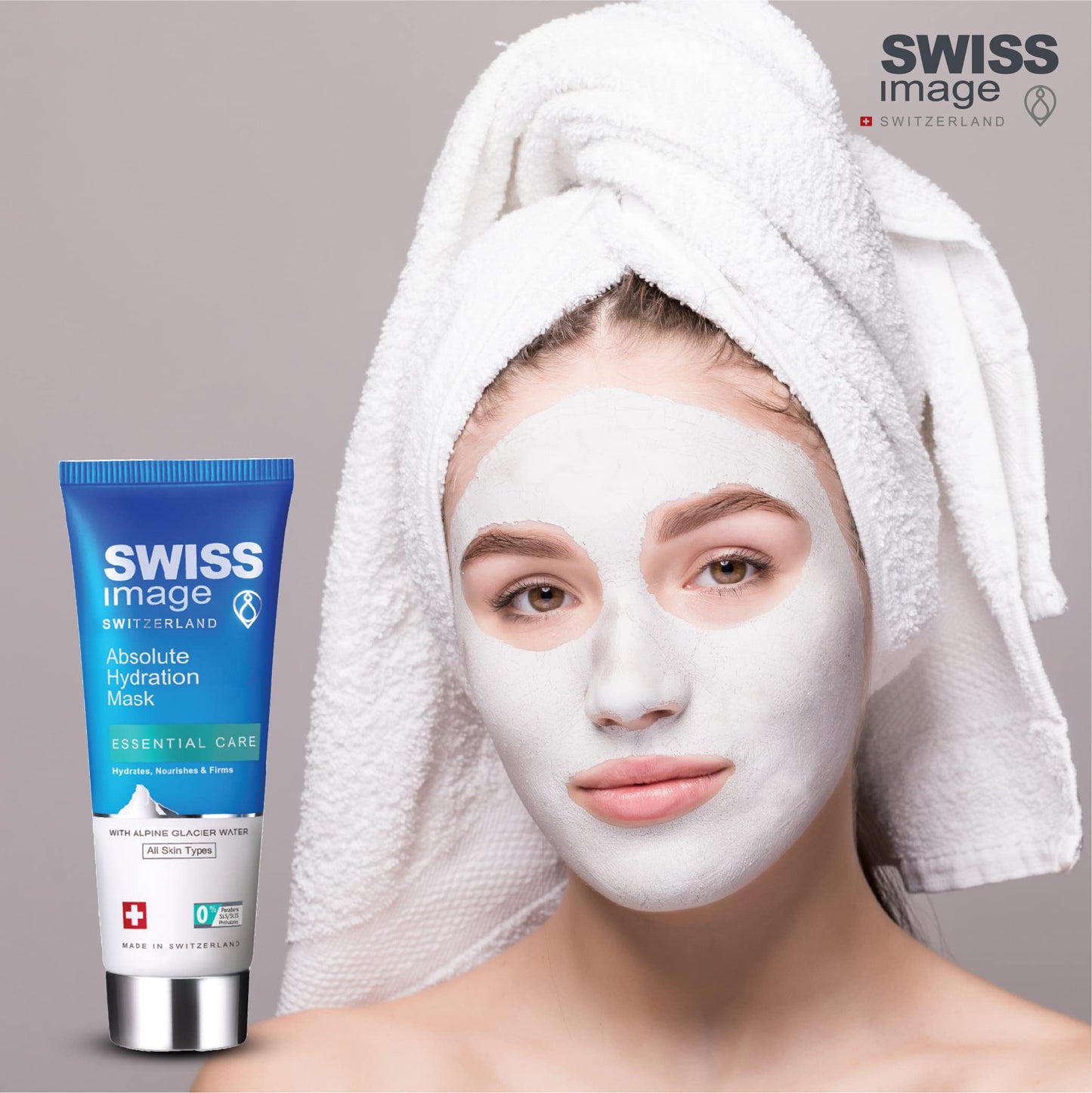 Swiss Image Essential Care Absolute Hydration Mask 75 ml | Hydrates, Nourishes & Firms Skin | Instant, Intense Hydration & Improves complexion | Enriched with Alpine Glacier Water For All Skin Types