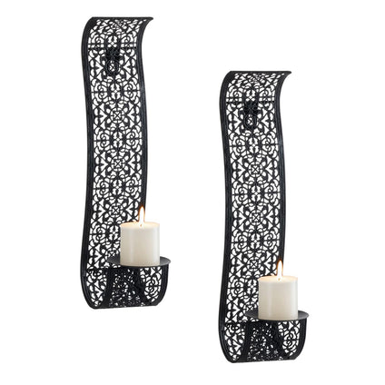 Sziqiqi Wall Candle Holder Decorative Candle Sconces - Wall-Mount Pillar Candles Holders for Living Room, Bathroom, Farmhouse, Wedding - Set of 2