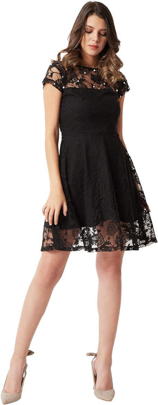 Miss Olive Women's Lace Skater Mini Dress