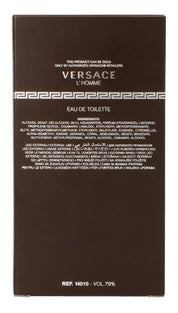 Versace Lhomme Edt Spray For Men - 3.3 Oz