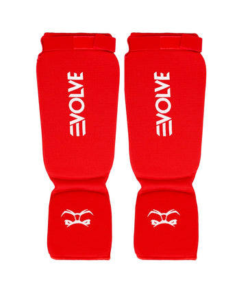 Evolve Shin Guards | Lightweight and Breathable Padded Martial Art Shin and Instep Guards for Sparring Kickboxing MMA Boxing Muay Thai Karate