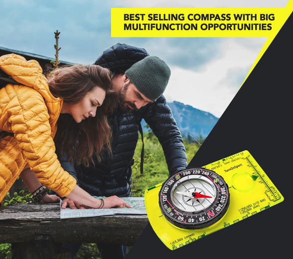 Orienteering Compass - Hiking Backpacking Compass - Advanced Scout Compass Camping and Navigation - Boy Scout Compass Kids - Professional Field Compass for Map Reading - Best Survival Gifts