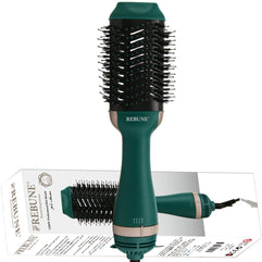 REBUNE RE-2513 Hair Styler 1200W One-Step Volumizer Hair Dryer and Hot Air Brush, Green