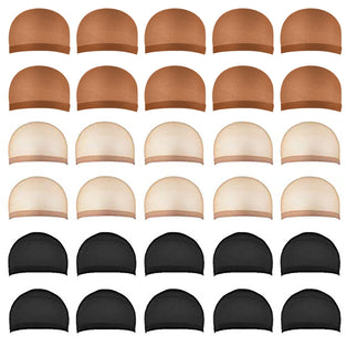30-pieces Black Wig Caps, Nylon stocking cap for Making Wig caps for-Women-Man (Three colors)