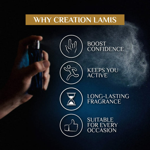 Creation Lamis Diable Bleu Eau de Toilette Perfume for Men, Oriental & Woody Long Lasting Masculine Fragrance, Body Perfume for Men - 100ml