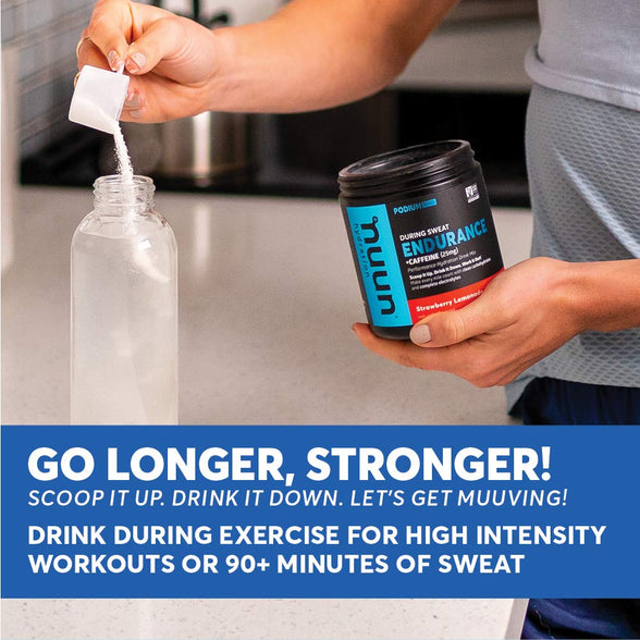 Nuun Endurance | Workout Support | Electrolytes & Carbohydrates (Strawberry Lemonade, 16 Servings - Canister)