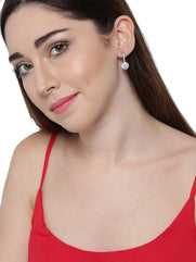 Zaveri Pearls Glittering Cubic Zirconia Studded Rose Gold Bali Earring For Women-ZPFK7993
