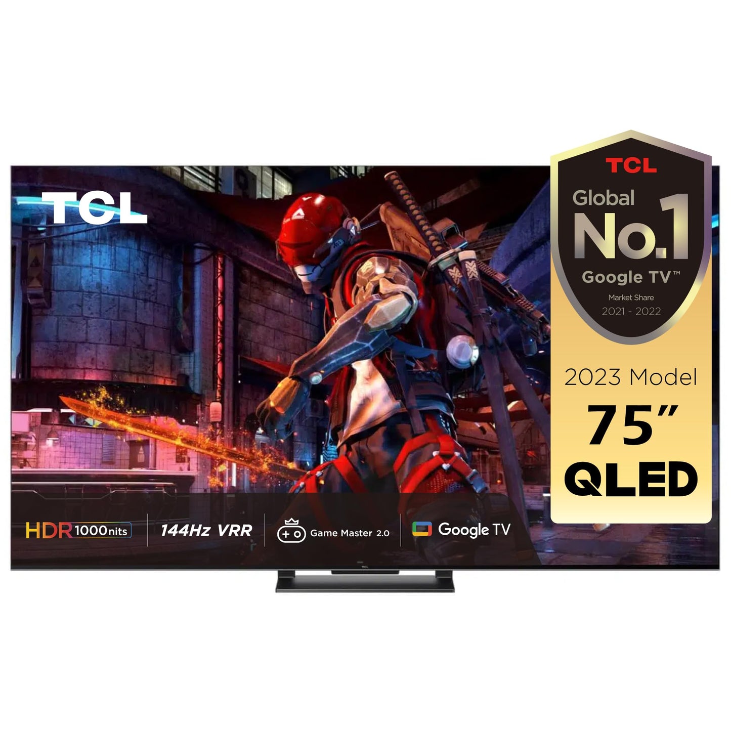 TCL 75 Inch 4K Ultra HD QLED Smart TV, Google TV with Hands-free Voice Control, Game Master 2.0, Dolby Vision IQ-Atmos, HDR 1000 nits, IMAX Enhanced, 144HZ VRR, 2023 Model, 75C745