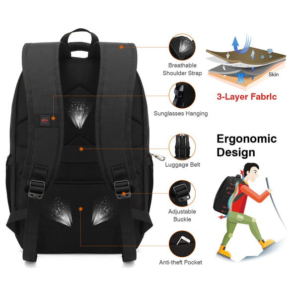 Men's Anti-Theft Laptop Backpack for Travel/Business/College 15.6 Inches