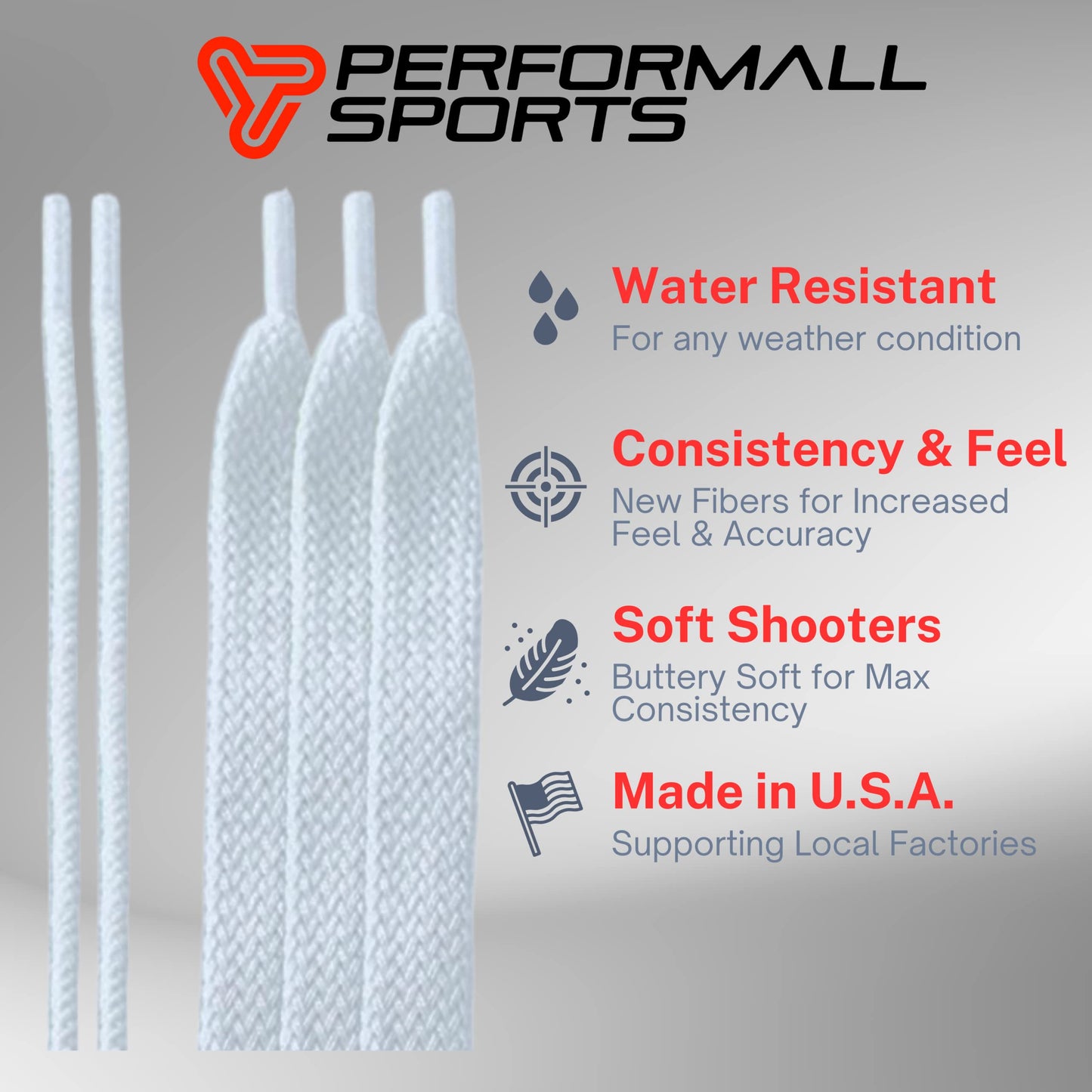 Performall Dyna Lacrosse Mesh Full Stringing Kit Black: 5 Sidewalls, 3 Shooting Strings & 2 Shooting Cords