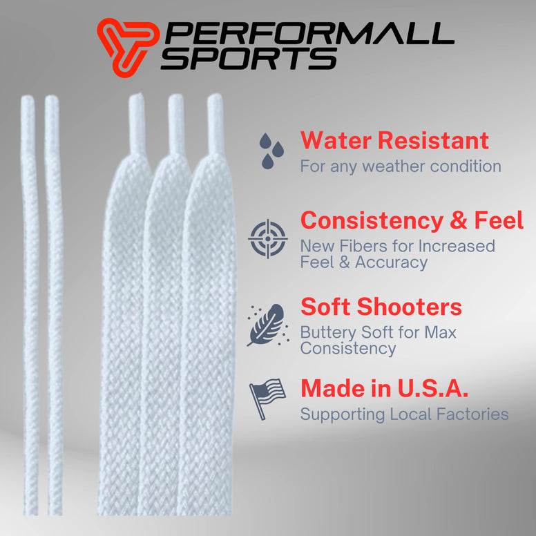 Performall Dyna Lacrosse Mesh Full Stringing Kit Black: 5 Sidewalls, 3 Shooting Strings & 2 Shooting Cords