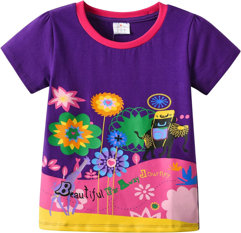 VIKITA Little Girls Cute Flower Long Sleeve T-Shirt Top for 1-8 Years