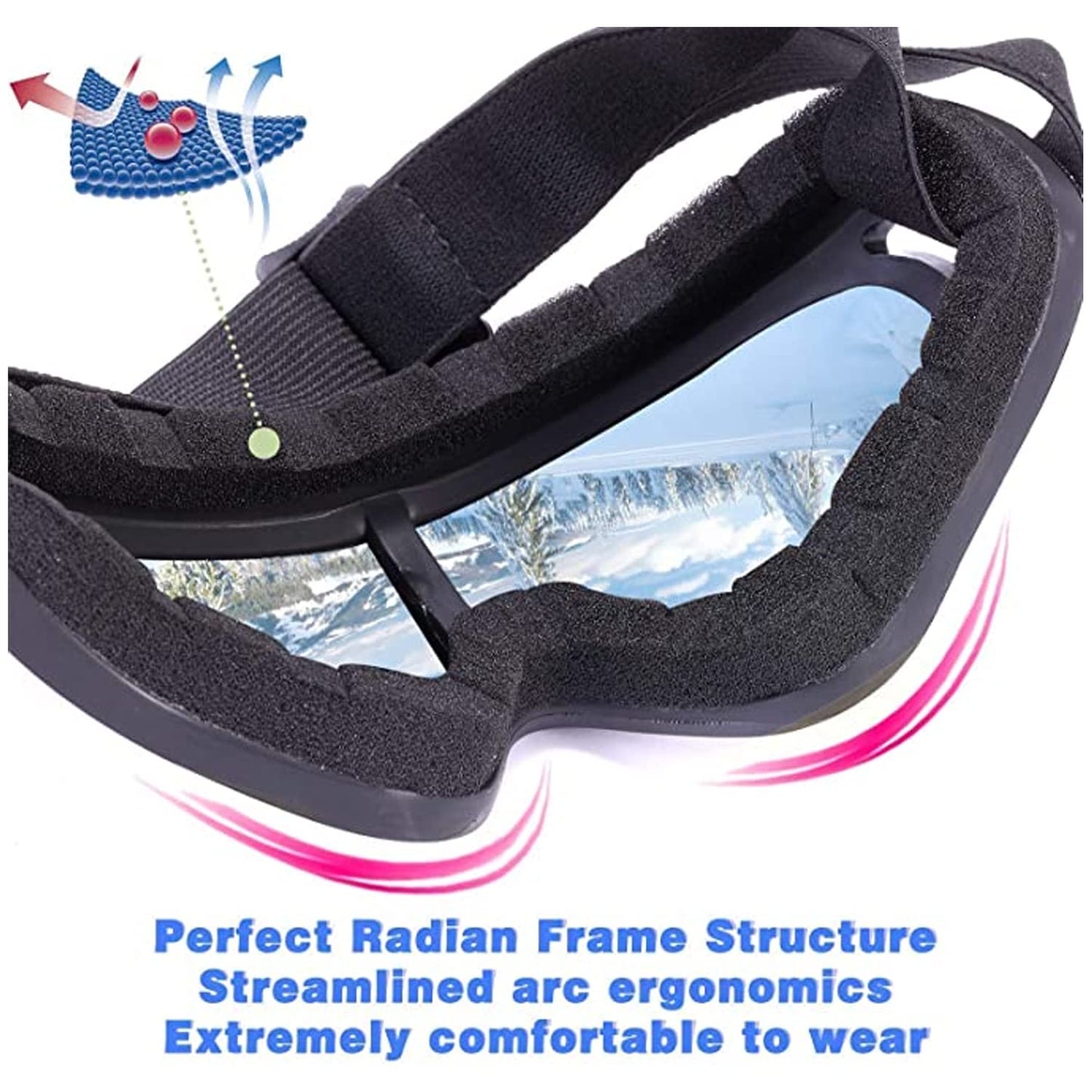 JZS Outdoor Sports Goggles Ski Winter Snow Goggles Over Glasses for Adults Kids Outdoor Sports Goggles