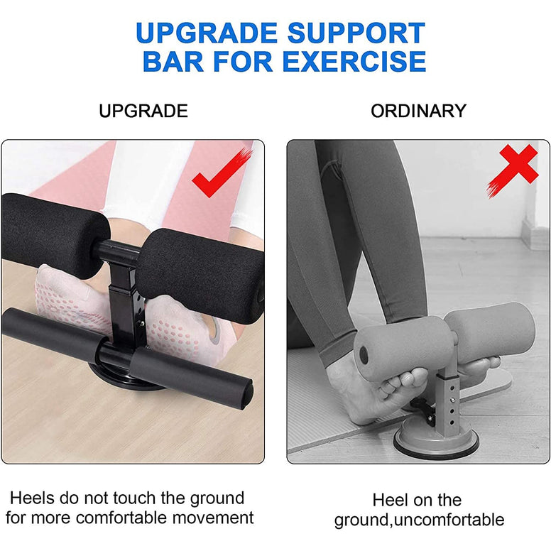 Arabest Sit Up Bar for Floor - Adjustable Sit Up Assistant Device, Strong Self-Suction Portable Sit Up Bar, Sit Up Equipment with Two Foot Holders for Home Exercise, Core Strength Muscle Training