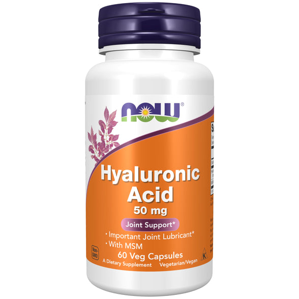 NOW Supplements, Hyaluronic Acid 50 mg with MSM, Joint Support*, 60 Veg Capsules