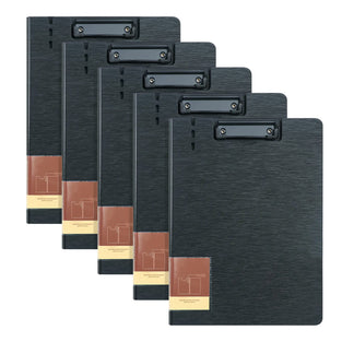 A4 Clipboard,5 Pack Clipboard Holders with Low Profile Clip,A4 Clipboards Clip Board for Office or Restaurant(Black)