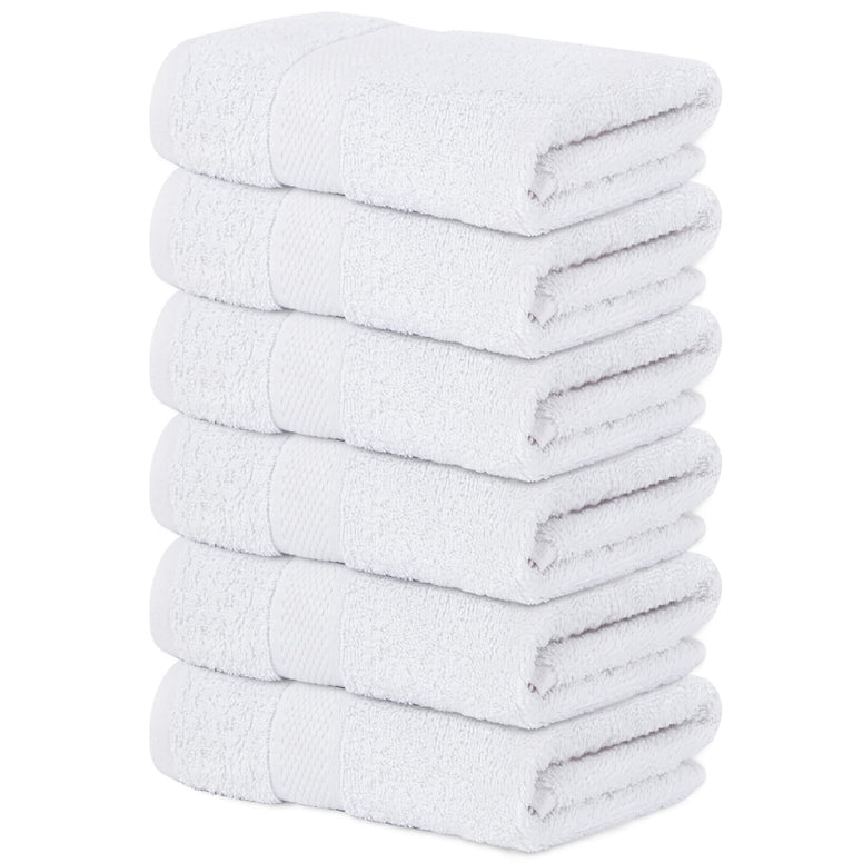 Premium White Hand Towels - Pack of 6, 16x28 Inches Bathroom Hand Towel Set, Hotel & Spa Quality Hand Towels for Bathroom, Highly Absorbent and Super Soft Bathroom Towels by Infinitee Xclusives