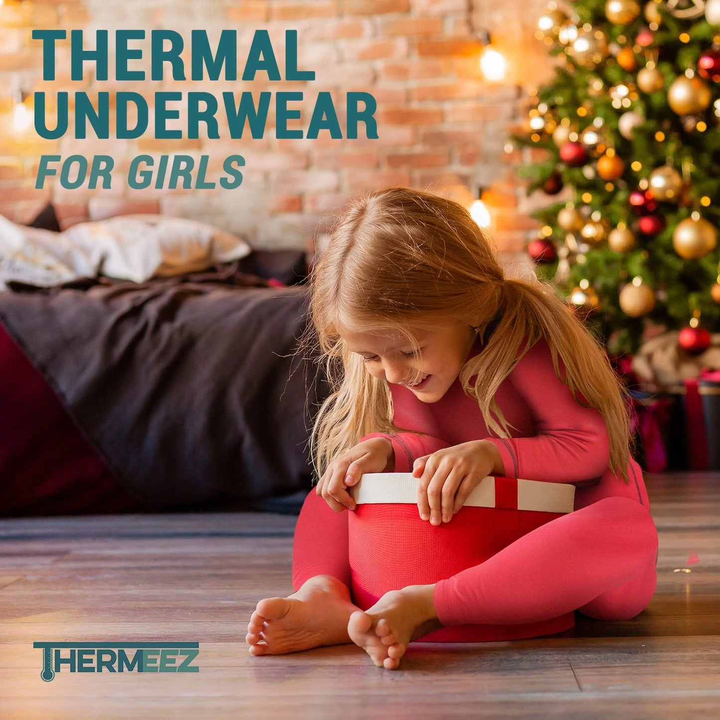 Thermal Underwear for Girls (Thermal Long Johns) Sleeve Shirt & Pants Set, Base Layer w/Leggings Bottoms Ski/Extreme Cold