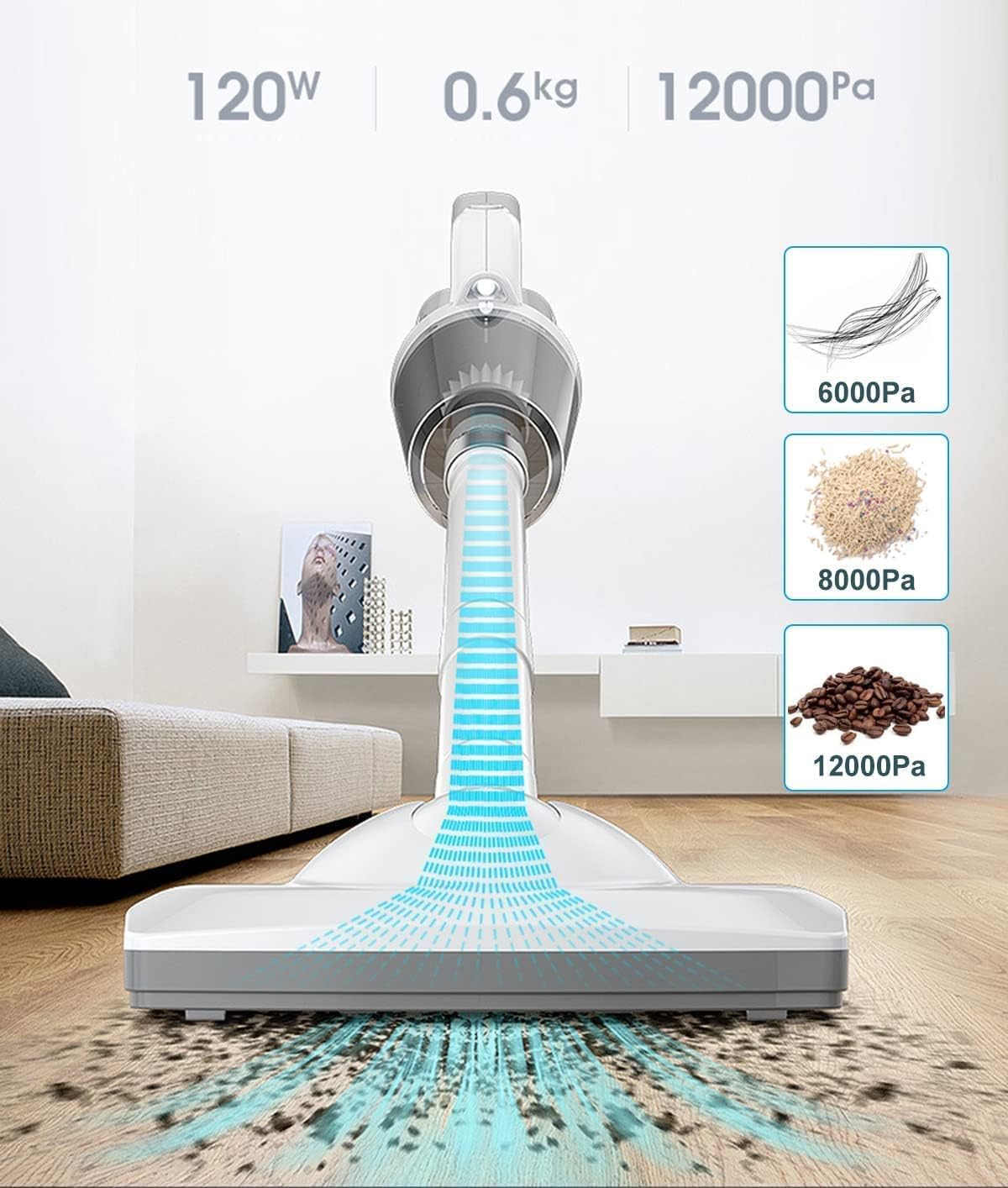 TDOO Cordless Vacuum Cleaner, 12000Pa Powerful Cordless Vacuum 4 in 1, 35Mins Long Runtime, Lightweight & Ultra-Quiet Stick Vacuum for Hardwood Floor Carpet Pet Car Cleaning