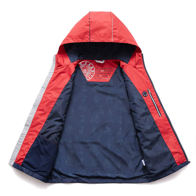 KID1234 Boys' Rain Jacket Lightweight Quick Dry Waterproof Hooded Raincoat 5-6Y