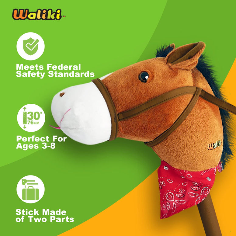 WALIKI TOYS Stick Horse (plush with Sound, for kids and toddlers)