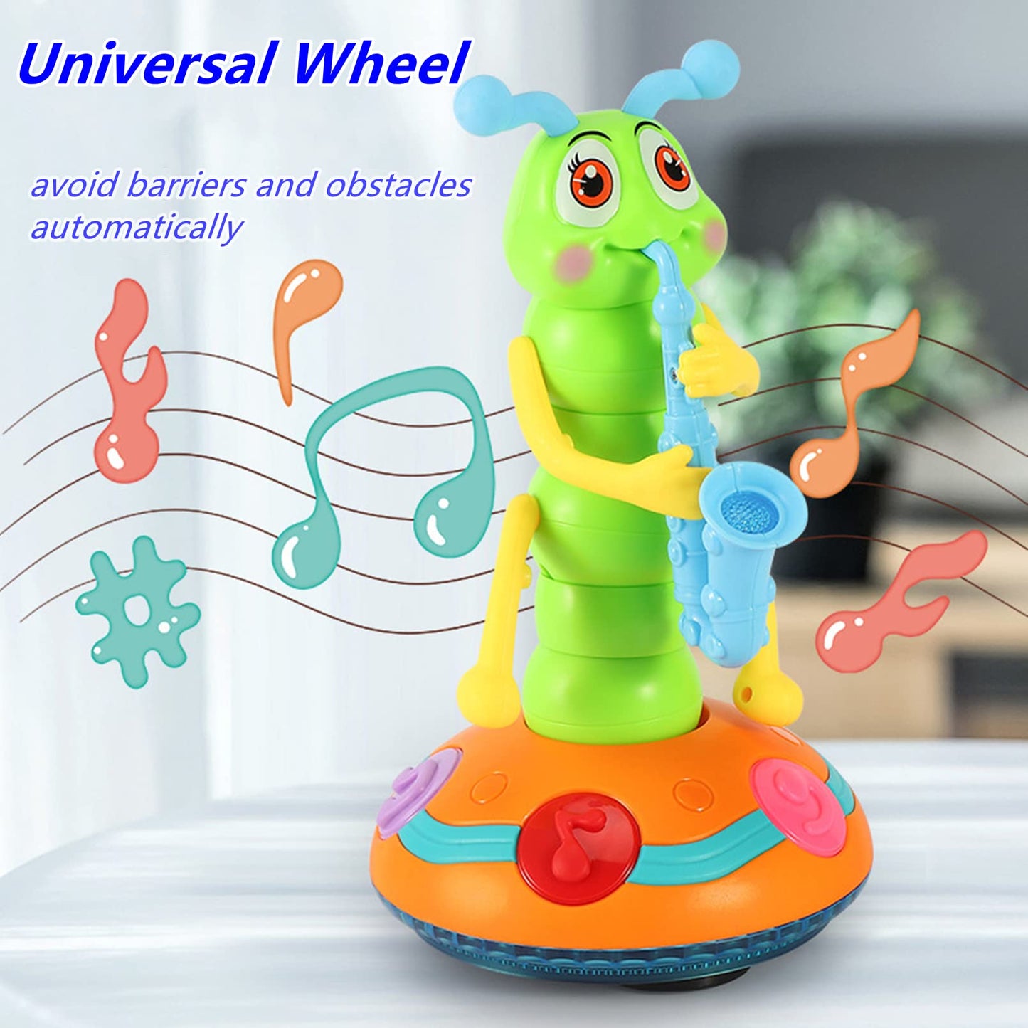AM ANNA Dancing Baby Toys 6 to 12 Months, Musical, Light up, Spinning,Swing,Dance and Go Caterpillar Baby Toys, Interactive Light-up Gifts Baby Boy Toys for 1 2 3 4 5 Year Old Girls Kids (Caterpillar)