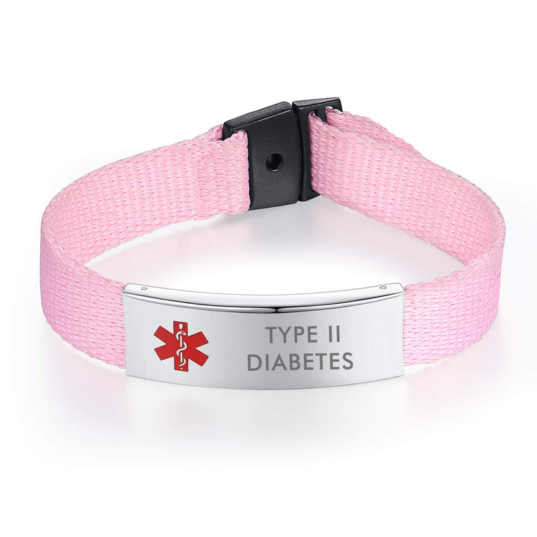 Sports Medical alert bracelets Easy-to-wear 5-8" long free adjustable canvas medical bracelets men women