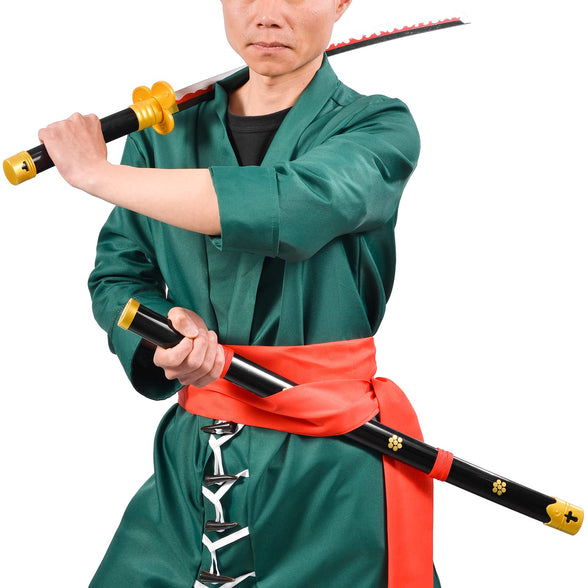 Bamboo Demon Slayer Anime Sword 41inch , Rengoku Sword /Tanjiro Sword /Zenitsu Sword /Anime Original Texture ,Display Stand with Sword,for Demon Slayer Cosplay and Collection,Various Styles Available