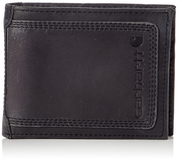 Carhartt Men's Billfold and Passcase Wallets, Durable Bifold Wallets, Available in Leather and Canvas Styles