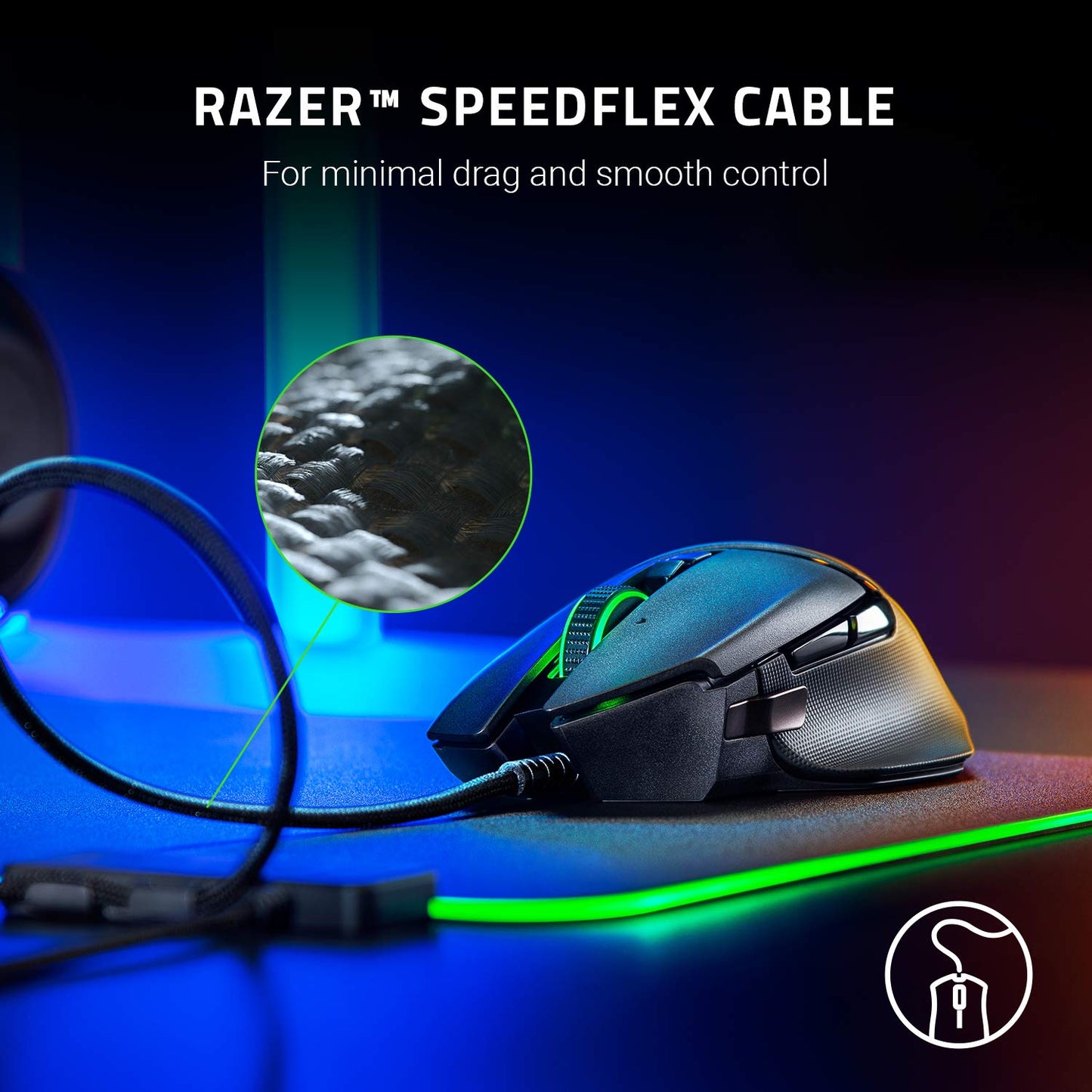 Razer Basilisk v2 Wired Gaming Mouse: 20K DPI Optical Sensor, Fastest Mouse Switch, Chroma RGB Lighting, 11 Programmable Buttons, Classic Black