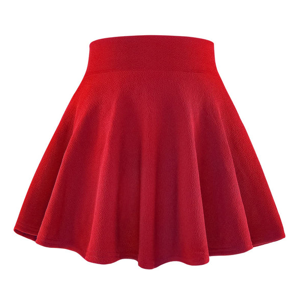 BOOPH Kids Girls Casual Mini Flare Plain Pleated Stretch Waist Skater Skirts 5-6 Years