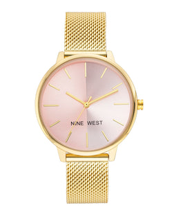 Nine West Women's NW/1981 Sunray Dial Mesh Bracelet Watch