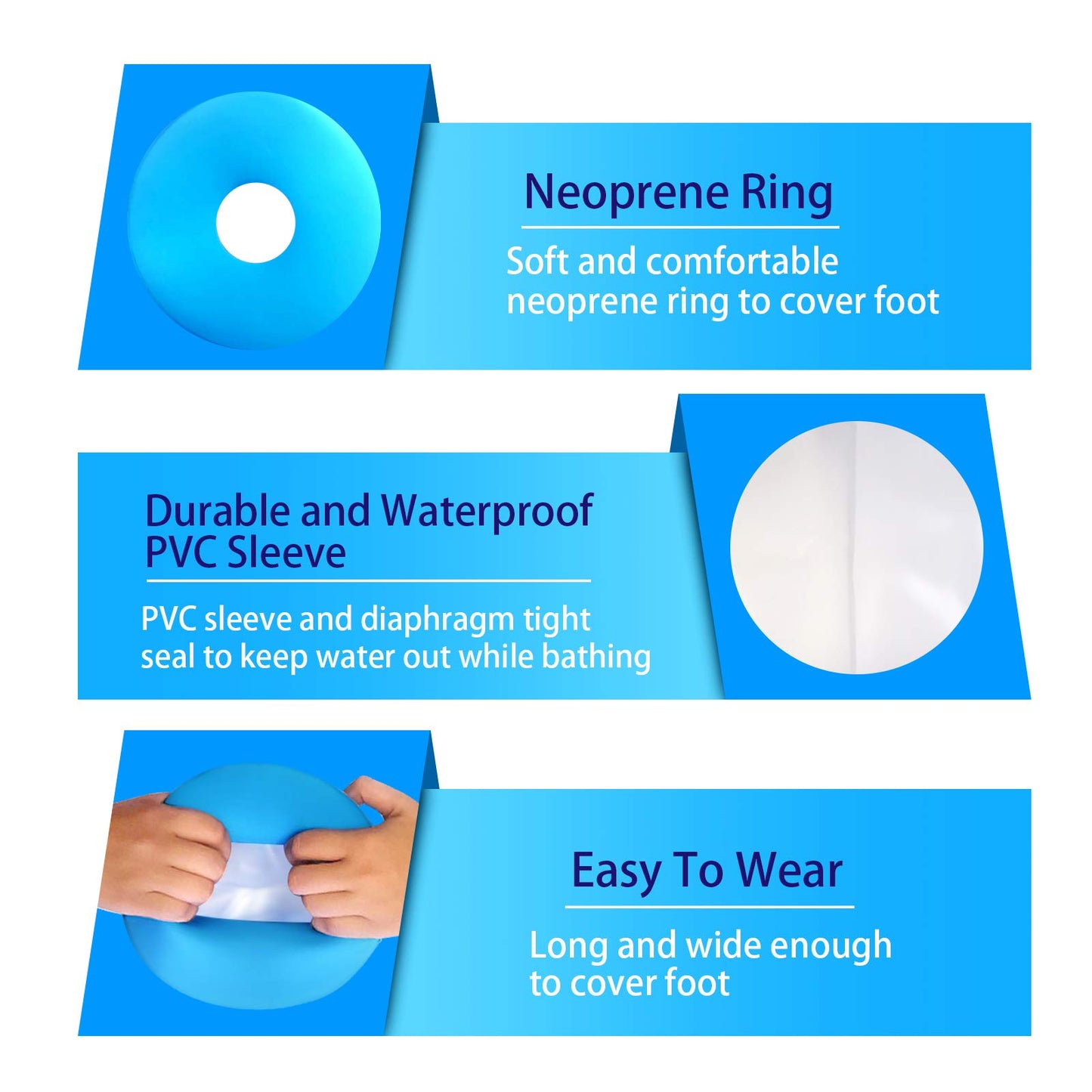 Waterproof Foot Cast Wound Cover Protector for Shower Bath, Watertight Cast Bag Covers for Broken Surgery Foot, Wound and Burns Reusable