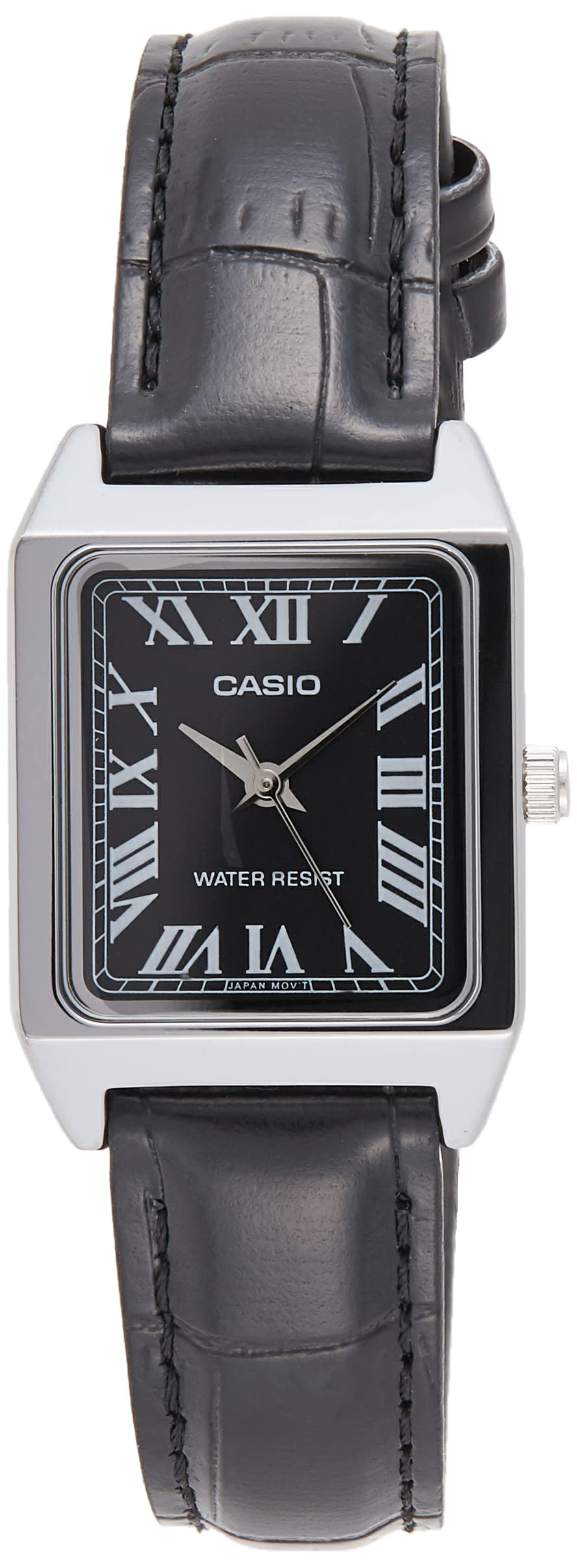 Casio Women's Quartz Dress Watch, Analog and Leather- LTP-V007L-1BUDF, Black