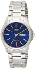 Casio watch with Movement Japanese Quartz Movement mtp-1239d-2 a Silver/Blue 30 mm One Size